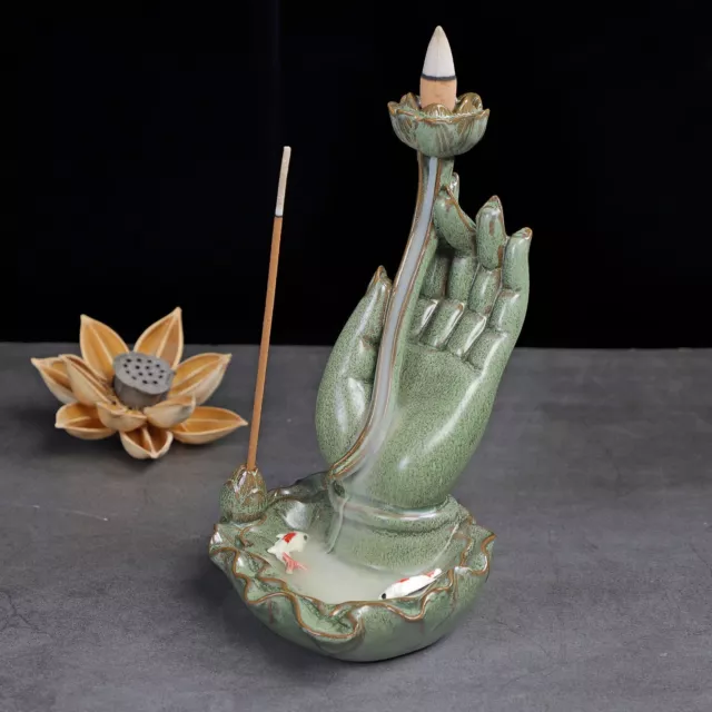 Lotus bergamot ceramic backflow incense burner incense burner agarwood sandalwoo