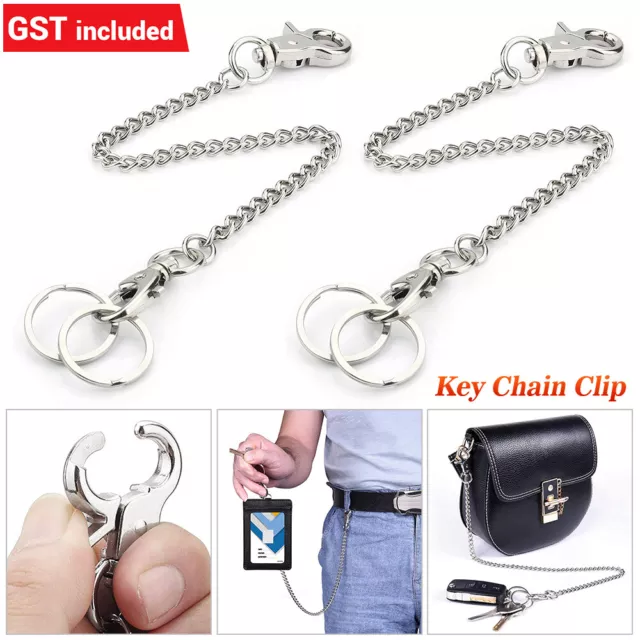 Silver Mental Key Chain Clip Pants Jeans Hip hop Biker Wallet Chain Belt Jewelry