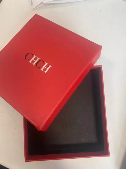 ''NEW'' CH CAROLINA HERRERA Red medium size square shaped Gift Box w ...