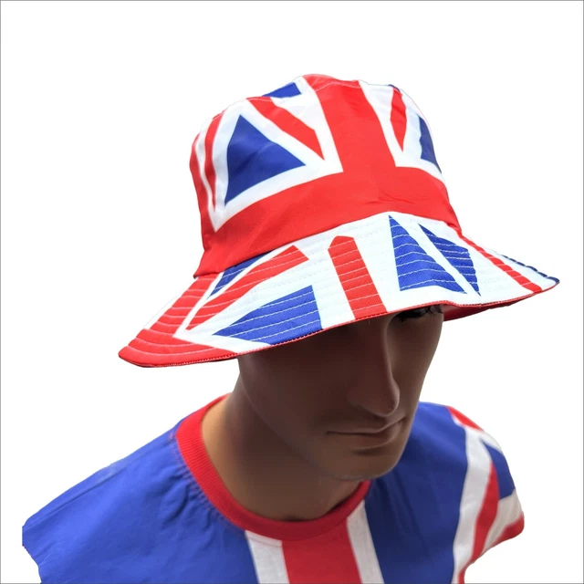 UNION JACK BUCKET hat Unisex Reversible England Hats Women & Man