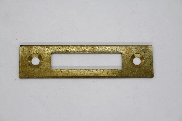 Lamiera di chiusura per mobili spigolosa, 16x65 mm ottone pesante foro di bloccaggio 8x34 mm antica
