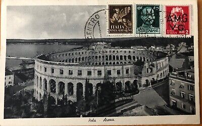 Amgvg 26/10/1946 Pola Postcard To Sweden With Censorship Stamp