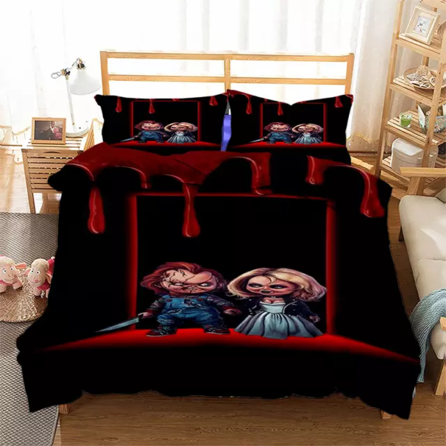 Horror Movie Chucky Halloween ver2 Gift Idea Full Bedding Duvet Cover Set (4pcs)