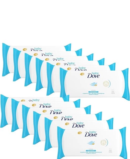 Dove Baby Wipes, Rich Moisture, Gentle As Water, 50 Wipes (12 Pack)