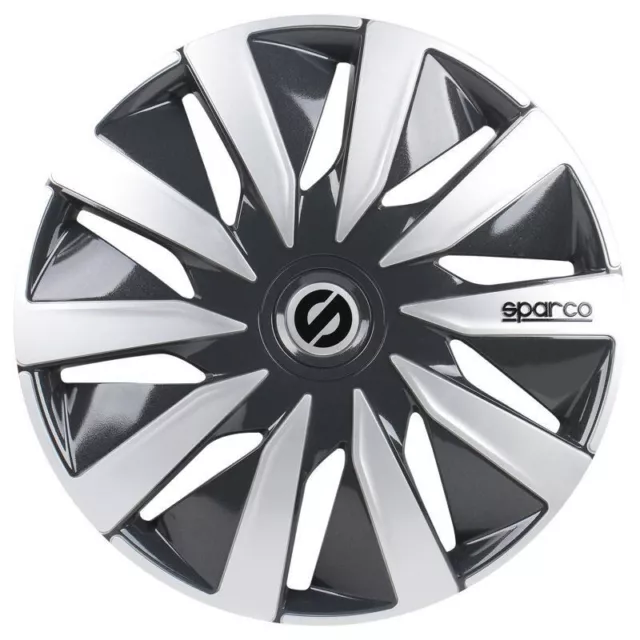 4er Satz Sparco Radzierblenden Lazio 15-Zoll Grau/Silber