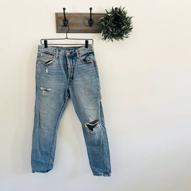 Levis Blue Ripped High Rise Skinny Jeans 29