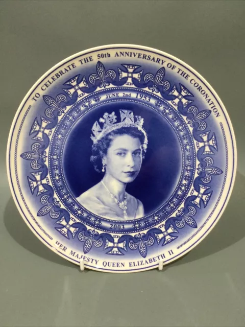Wedgwood Queen Elizabeth II  Anniversary Coronation Plate 50th