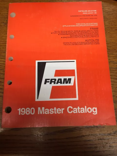 Vintage 1980 Fram Master Catalog Filters