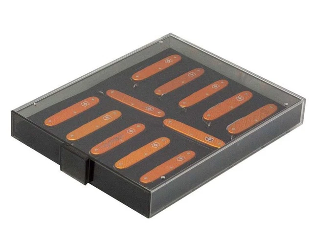 Messer-Vitrine Mit Acryl-Abdeckung & Holzsockel — Präsentationsbox Für 5 Messer