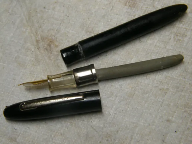 Vintage NOS Remington Black Pump Fountain Pen 14kgp Warranted WingFlow 6 Nib