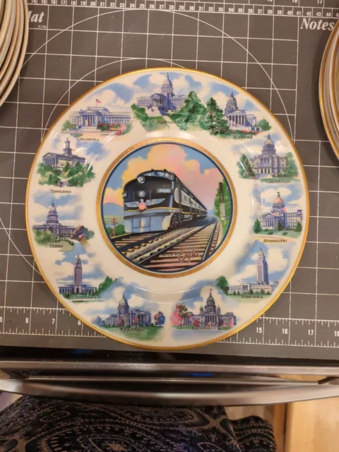 U 1920 1930 Missouri Pacific lines O.P.CO. SYRACUSE Plate 10.5" Route Of Eagles