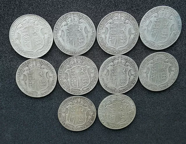 Edward VII Half-Crown 1902 to 1910 -  choose your date or grade