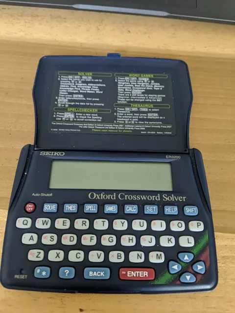 Seiko ER3200 Electronic Oxford Crossword Solver Dictionary Spellchecker VGC