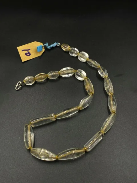 old antique ancient beautiful crystals quartz beads necklace from Burma original 4