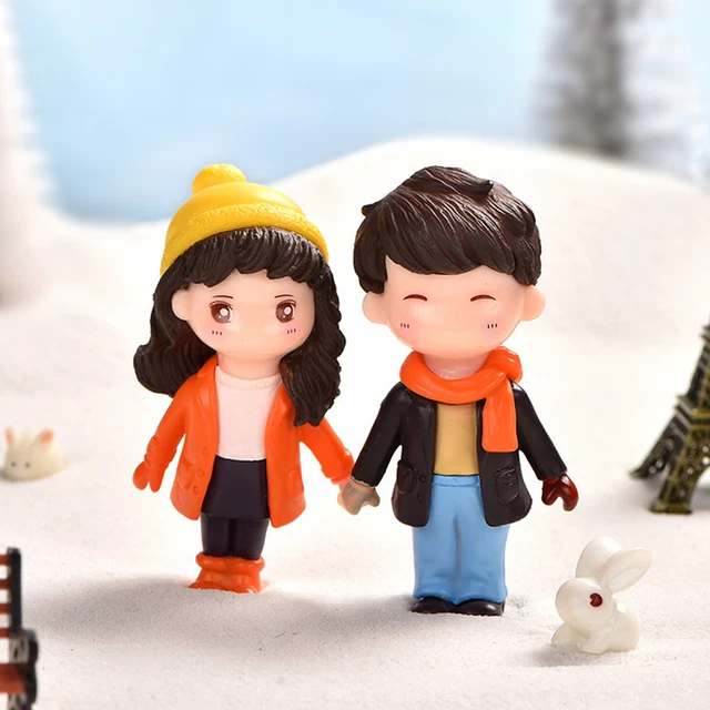 2pcs Couple Dolls Adorable Diy Romantic Couple Figurines Keepsake Lightweight