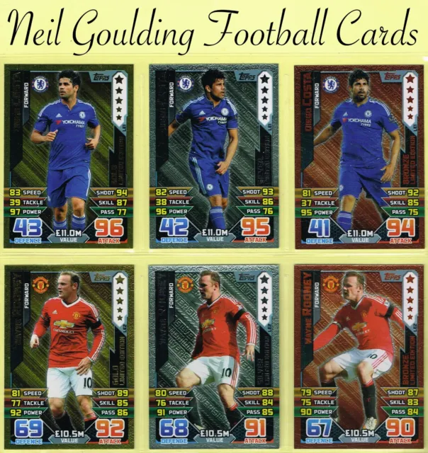 Topps MATCH ATTAX 2015-16 ☆ PREMIER LEAGUE - LIMITED EDITION ☆ Football Cards
