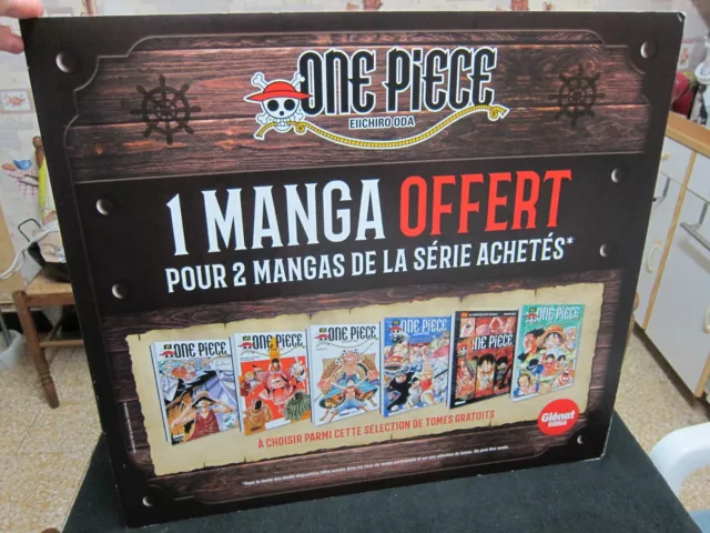 présentoir one piece - eiichiro oda -  59 x 66 cm + rabat 13,5 cm - glénat manga