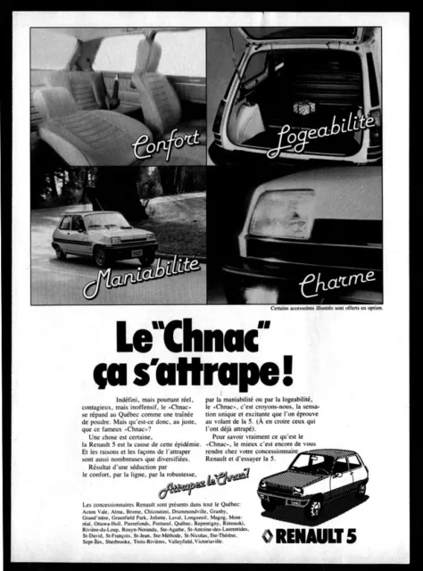 1978 RENAULT 5 LeCar Vintage Original Print AD | Chnac cars photo Canada French