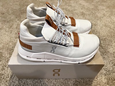 on cloudnova sneaker in white tan