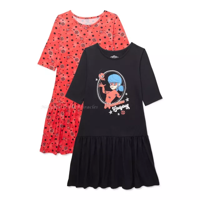 Miraculous Ladybug Girls Dress Set Size 4 5 6 6x 7 8 Outfit Disney NEW NWT XS S