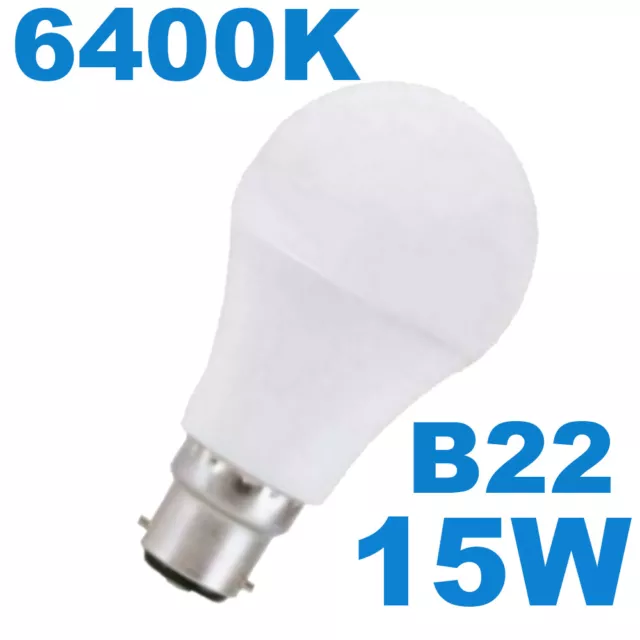 Superhell 15w LED B22 Bajonett Lampe Tageslicht kühl weiß 90w GLEICHWERTIG