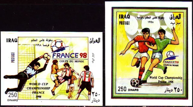 Irak Iraq 1998 ** Bl.80/81 Fußball Weltmeisterschaft Frankreich