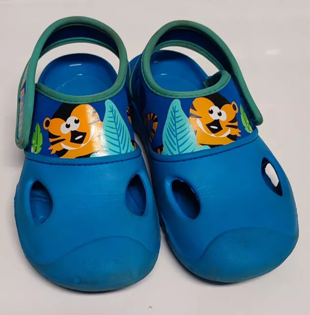 Chaussures sabots piscine enfant CLOG 500 TIGER BLEU - taille 30-31
