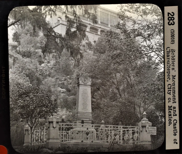 4-283 Magic Lantern Glass Slide Photo Castle of Chapultepec Mexico City