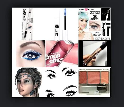 Cover Girl Katy Kat Eyeliner & Mascara, Instant Cheekbones Blush, Lip Balm Gloss