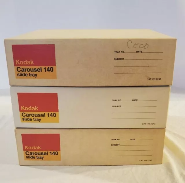 Kodak Carousel Transvue 140 slide tray 3-trays total