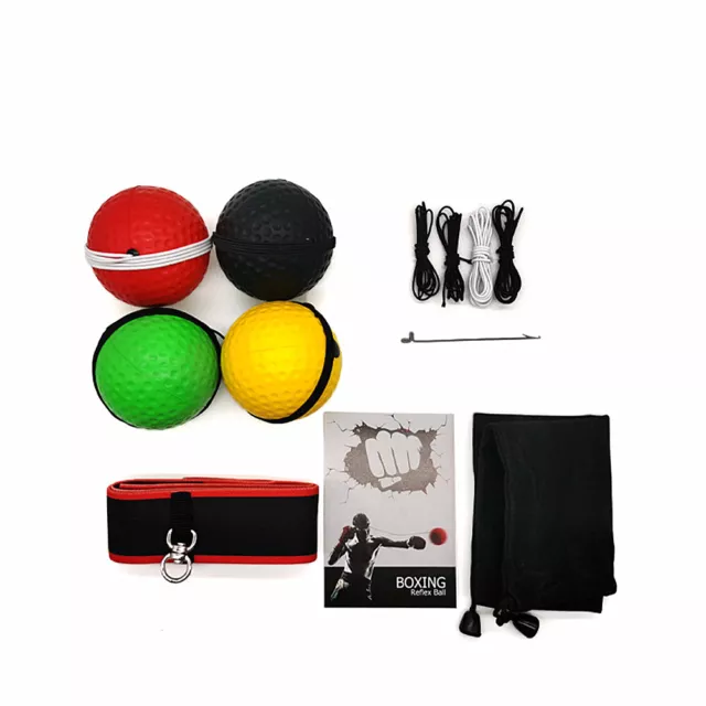 Boxing Head Band Speedball Fight 4 Ball Training Reflex Speed Punch Exercise New