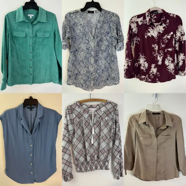 lot of 6 Womens Blouse Tops Mix Brands size S-XS