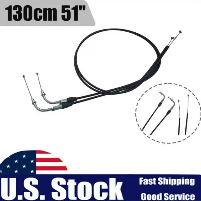 130cm 51''Throttle Cable Wire Steel Set For Harley Sportster XL1200 883 Black US