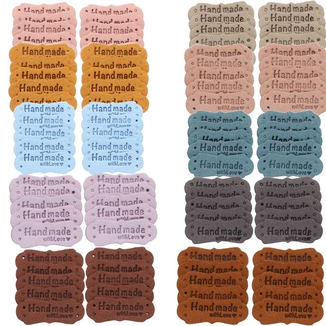 PU Leather Hats Bags Garment Labels Clothes Tags Label Hand Made With Love