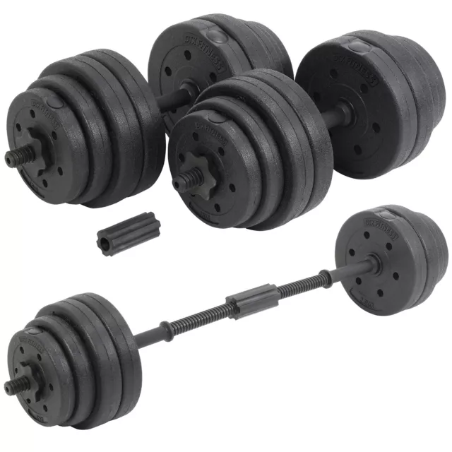 30kg Dumbbells Weights Set With Dumbell Bars And Barbell Joiner Gym Hand Weight