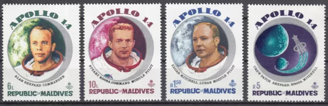 Malediven / Maledives Nr. 379-382** Mondflug von Apollo 14