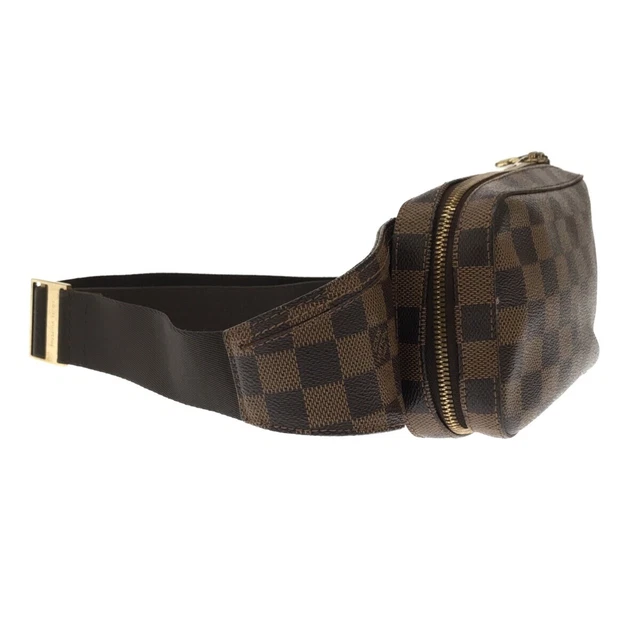 LOUIS VUITTON Jeronimos Waist Pouch Ebene Damier Canvas Brown Gold Unisex Men's