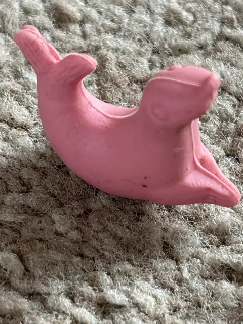 Vintage  Diener Itty Bittys Pink Sea Lion Rubber Eraser