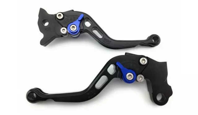 Paire Leviers Courts Noir Bleu Frein Embrayage TRIUMPH DAYTONA 675 H67 2013-2017