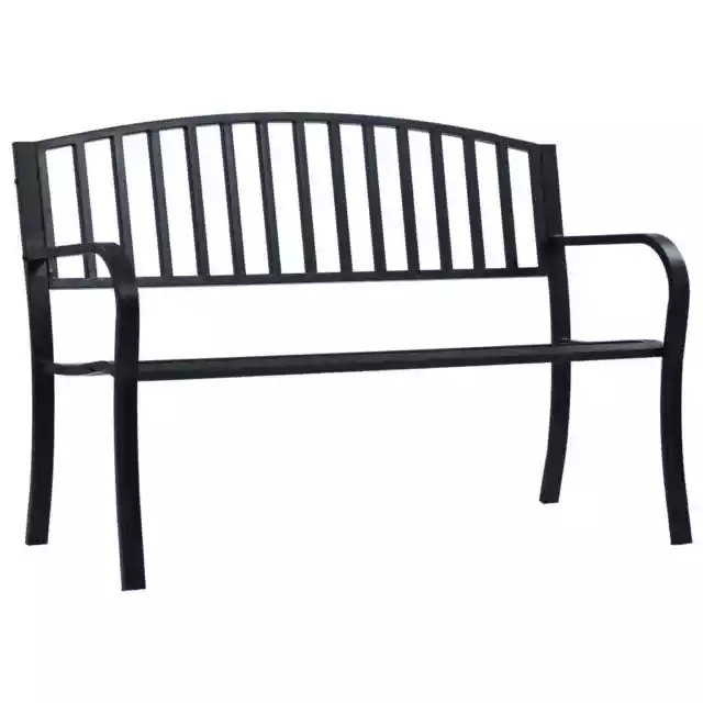 vidaXL Outdoor Garden  Bench Chair 125 cm Black Steel