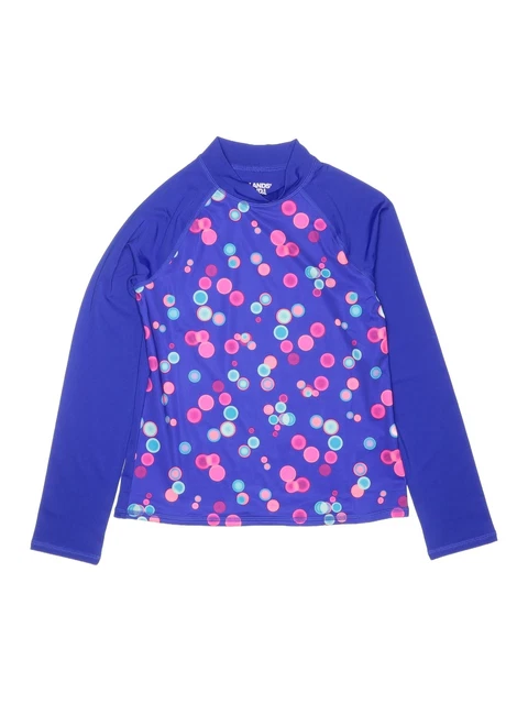 Lands' End Girls Blue Rash Guard L Youth