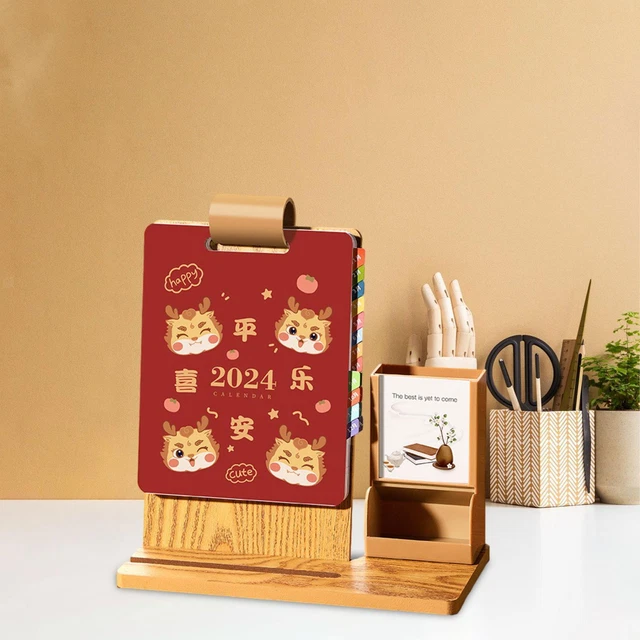 Calendrier De Bureau 2024 à Rabat – Sur Pied Avec Anneaux Métal, Pages Mémo, Format 19x16cm - 11