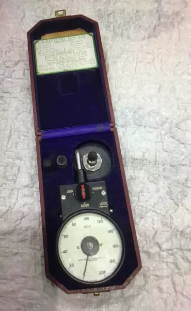 Vintage Smiths Industrial Instruments Tachometer Speed Reading Up To 0-20000 RPM