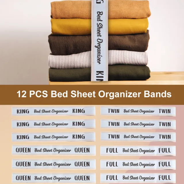 12Pcs Bed Sheet Organizer Bands Set Elastic Pillowcases Bedding Sheet Straps♃