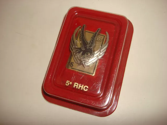 French Army 5e RHC Metal Badge Made By ARTHUS-BERTRAND + Original Display Box