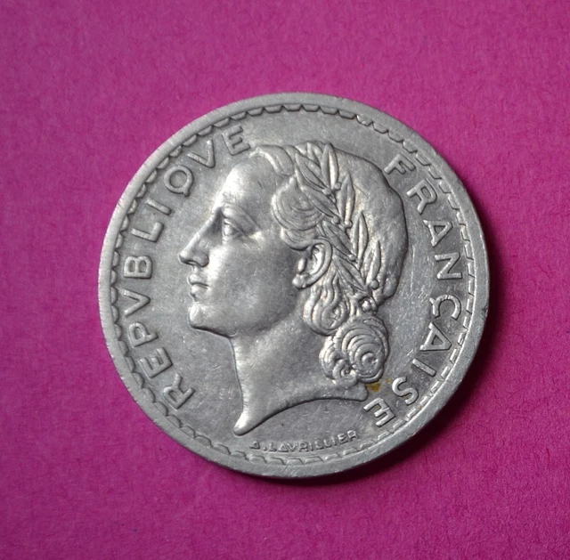 Superbe Pièce de 5 FRANCS 1940  BRONZE - ALU  LAVRILLIER