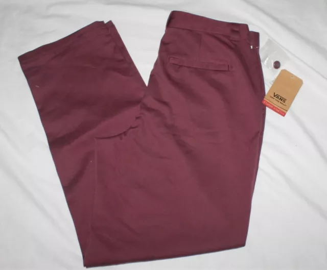 Vans Authentic Chino Pants Maroon Men's Size W28 L29 BNWT Dress Pants