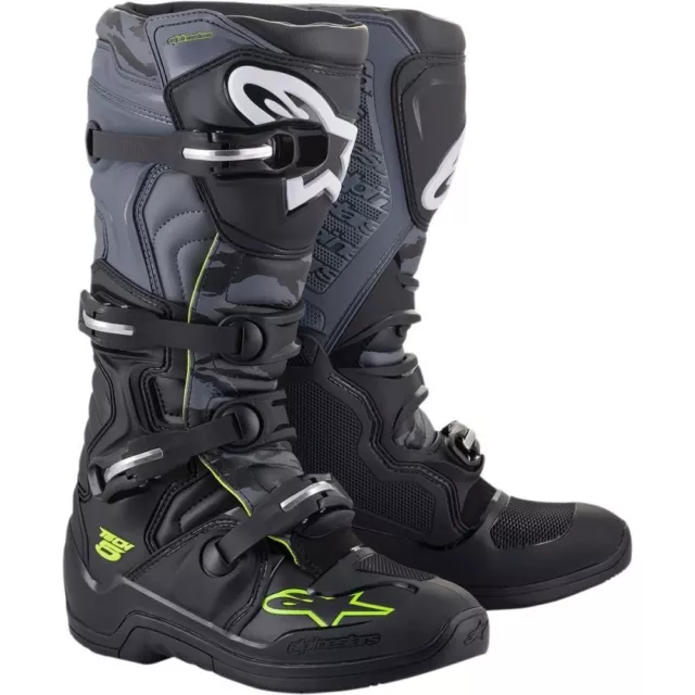 ALPINESTARS Tech 5 Motocross Stiefel schwarz grau gelb Motorrad Enduro MX