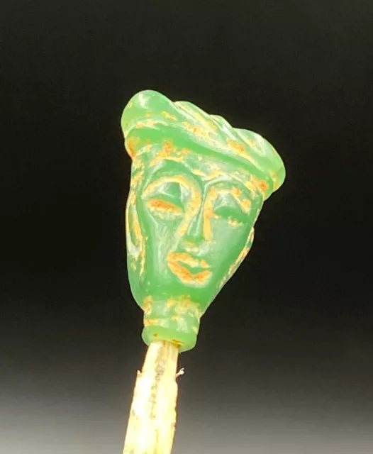 Ancient South East Asian Burmese Pagan Dynasty Antiquities Glass Amulet Old Bead