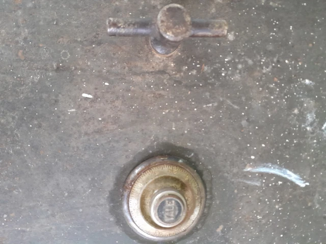 Vintage Antique Cast Iron Floor Safe Made by The Cincinnati Safe & Lock Company